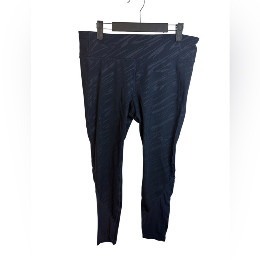 Gap Fit Liquid High Shine Navy Blue GFast Mesh Leggings